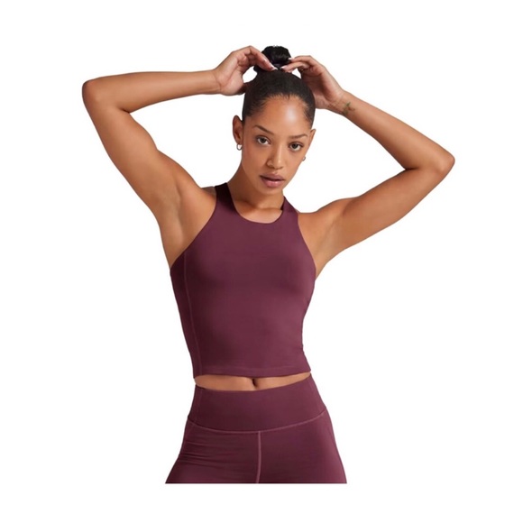 allbirds Tops - NWOT Allbirds Women's Natural Run Form Tank Maroon Wine Red Long Crop Active